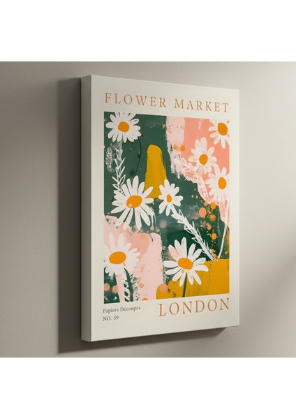 Modern Tarzı Papie Decoupe Papatya Çiçekleri Soyut Tablo