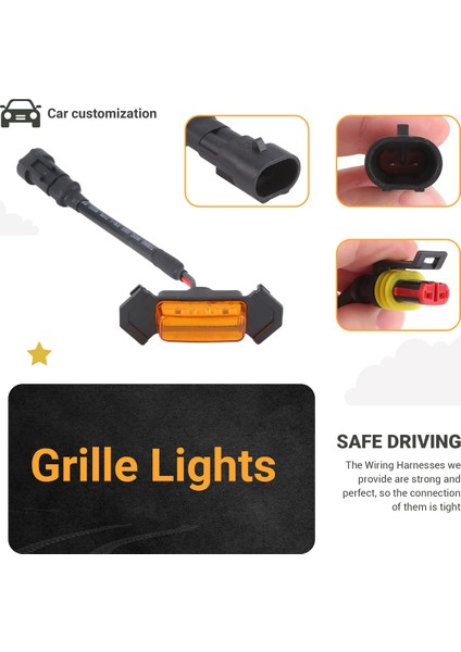 Toyota Tacoma Trd 2016 -2020 Ön Izgara Aydınlatma LED Izgara Işıkları Kit 4 Pc (Amber Shell Sarı Işık) (Yurt Dışından) indirimleri
