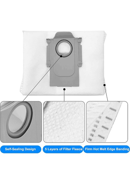 Roborock Için Aksesuar Toz Çantası Q7MAX/Q7 Max Plus/q7 Max+/s7 Maxv Ultra, Yedek Vakum Süpürge Torbaları Emme Istasyonu (Yurt Dışından) indirimleri