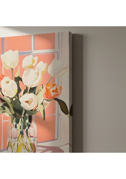 Pembe Arka Planlı Modern Lale Tablosu indirimleri