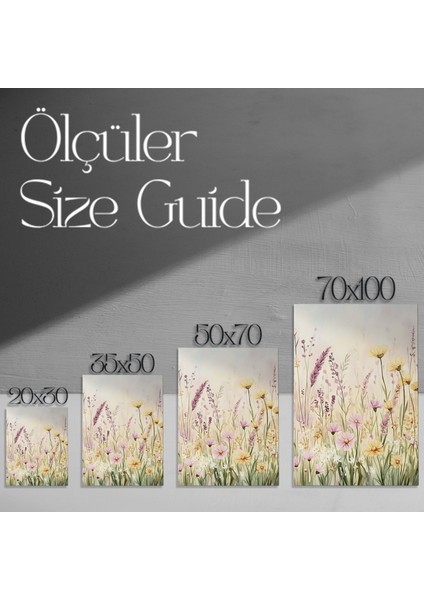 Suluboya Çiçek Tarlası Tablosu modelleri