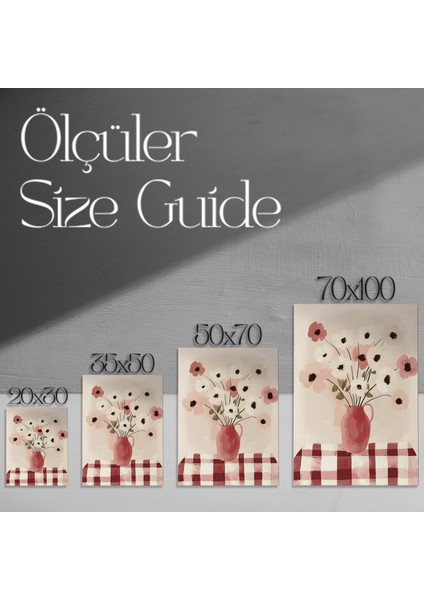 Kırmızı-Pembe Tonlarında Çiçek Buketi Soyut Tablosu modelleri