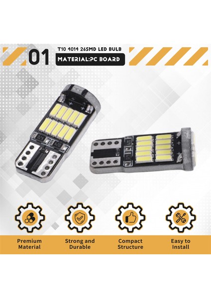 10PCS W5W T10 LED Ampuller 4014 26SMD Araba Iç Kubbe Çatı Lambası Plakası Sinyal Lambası Kuyruk Kutusu Ampuller 12V Beyaz Işık (Yurt Dışından) fırsatları