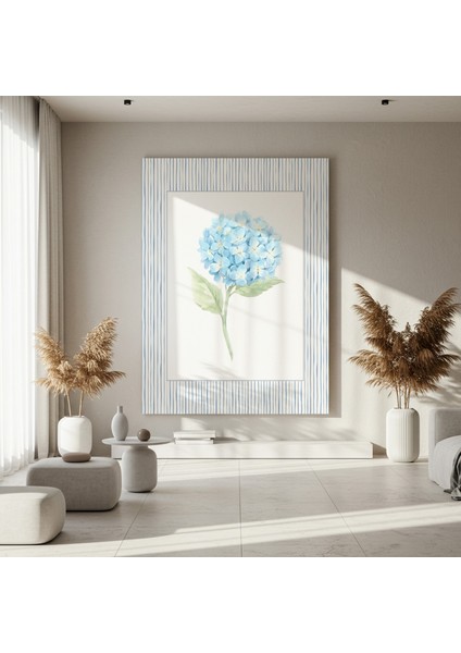 Mavi Ortanca Çiçeği Suluboya Tablosu fırsatları