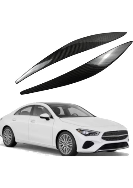 Araba Ön Far Kaş Kafası Işık Göz Kapağı Kaş Karbon Fiber Mercedes-Benz Için Cla-Sınıfı W117 2013-2019 (Yurt Dışından) modelleri