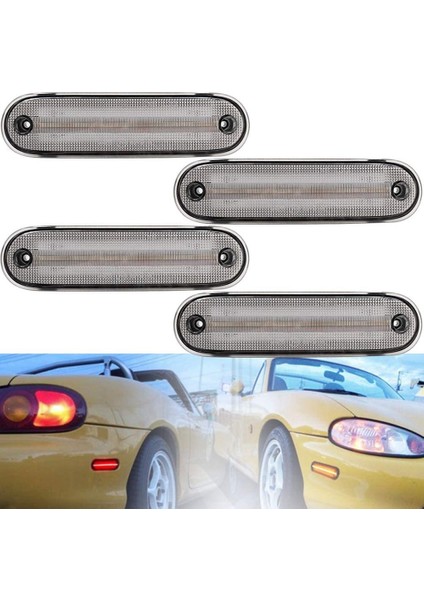 4pcs/set LED Yan Işaretleyici Işığı Temiz Lens Ön Arka Dönüş Sinyali Işıkları Mazda Mx-5 Mx5 Miata Için Yanıp Sönen Lamba 1990-2005 (Yurt Dışından) fiyatları
