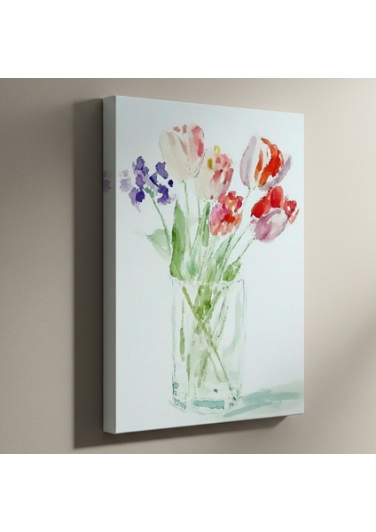 Suluboya Lale Buket Tablosu