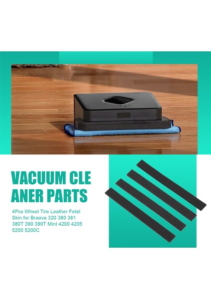 4pcs Tekerlek Lastik Deri Fetal Cilt Irobot Braava 320 380 381 380T 390 390T Nane 4200 4205 5200 5200C (Yurt Dışından) fırsatları