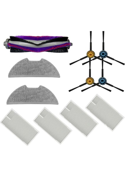 A8 / Eureka E10S / Eta Aurum Pro 624 Robot Vakum Aksesuarları Yedek Ana Yan Fırça Filtresi Mop Pad Için 11 Adet (Yurt Dışından)