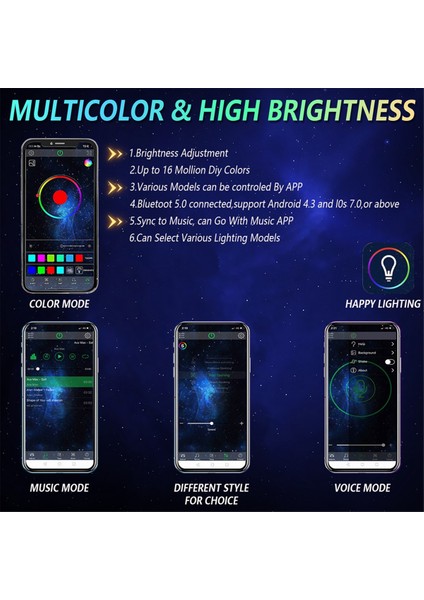 Rgb LED Kaya Işıkları, Atv Utv Suv Için Uygulama Kontrolü Çok Molorlu Işıkları ile Çok Fonksiyonlu Neon Undergow Su Geçirmez Işık, A (Yurt Dışından) indirimleri