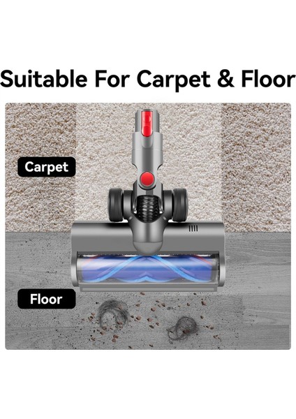 Hızlı Bırakma Motor Kafa Temizleyici Dyson V10 Slim V12 Ince Vakum Bağlantısı Sert Zemin Için LED Toz Işıkları (Yurt Dışından) fırsatları