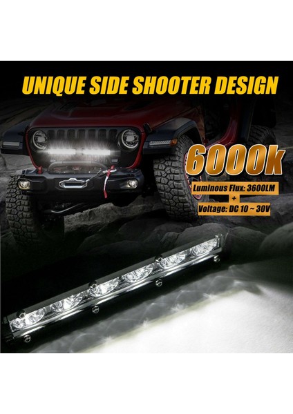 7 Inç 1800LM 18W Su Geçirmez Spot Sel Kombinasyonu Işık Ultra Slim Tek Sıra Kapalı Yol LED Işık Çubuğu Kamyonlar Için Atv Tekne Arabaları (Yurt Dışından) modelleri