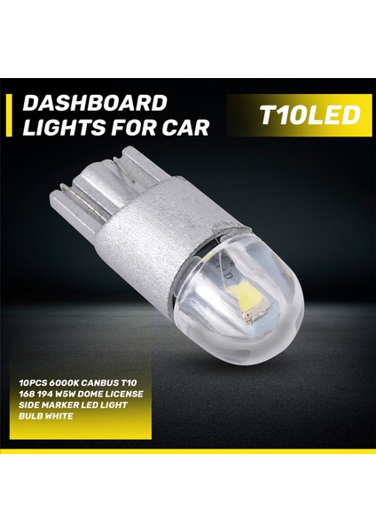 10PCS 6000K Canbus T10 168 194 W5W Dome Lisans Yan Işaretleyici LED Ampul Beyaz (Yurt Dışından) fırsatları