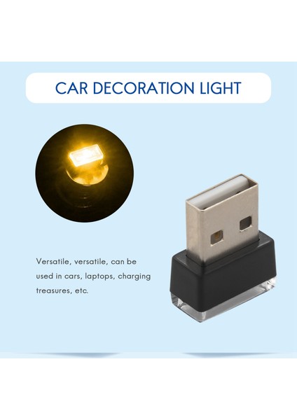 Mini Taşınabilir Mini USB LED Araç Işır Araç Iç USB Atmosher Işık Fikli ve Devrifik Işık Acil Durum Aydınlatma Pc Araç Ürünleri Sarı (Yurt Dışından) fiyatları