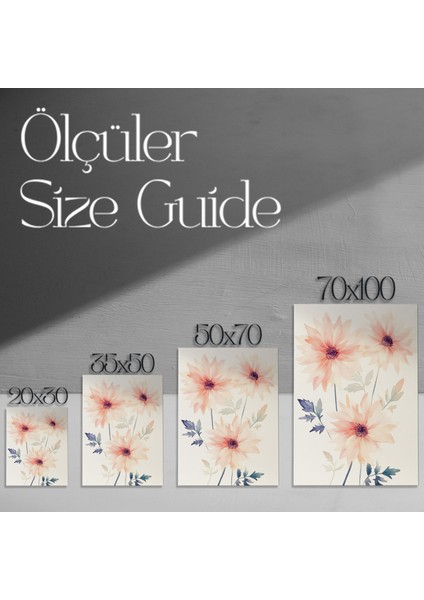 Pastel Çiçekler Suluboya Tablosu modelleri