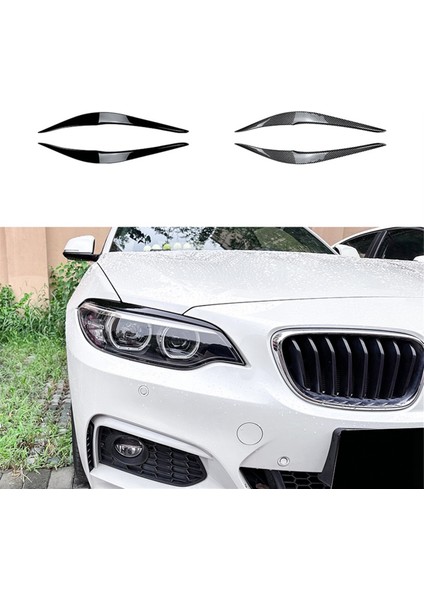 Bmw 2 Serisi Için F22 F23 2015-2019 Ön Far Kapağı Garnitür Şerit Kaş Kapağı Döşeme Sticker Gloss Siyah (Yurt Dışından) indirimleri