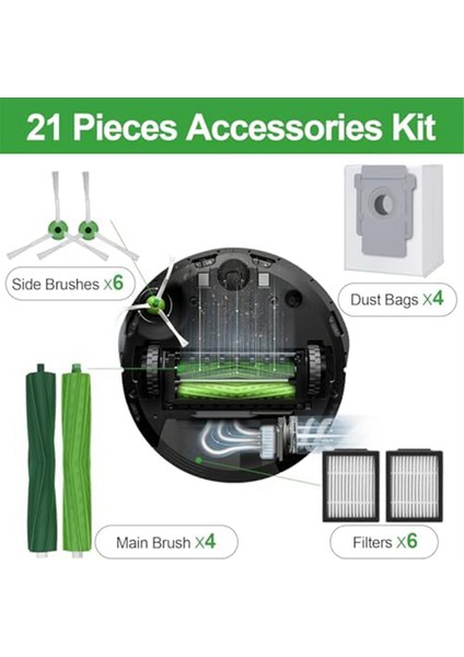 Irobot Odaba I7 I7+ J7 I8 I8+ I3 I3+ I4 I4+ I6 I6+ J7+, Toz Torbaları, Filtreler, Yan Fırçalar (Yurt Dışından) modelleri