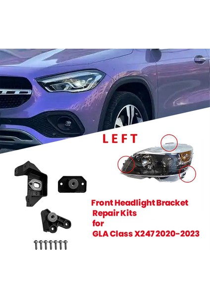 Mercedes-Benz Gla Sınıfı X247 2020-2023 Far Tutucu Mount A2478202503 L Için Araba Ön Far Braketi Onarım Kitleri (Yurt Dışından) fırsatları