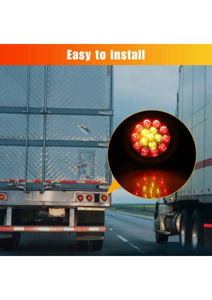 2pcs Kırmızı/amber 16 LED 4 Inç Turlu Kamyon Römorku Fren Durma Dönüş Sinyali Kuyruk Işıkları Su Geçirmez 12-24V (Yurt Dışından) indirimleri