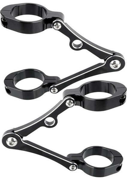 39MM-41MM Ayarlanabilir Far Montaj Kelepçesi Siyah+Gümüş Için Motosiklet Evrensel Far Braket Montaj Kelepçesi (Yurt Dışından)