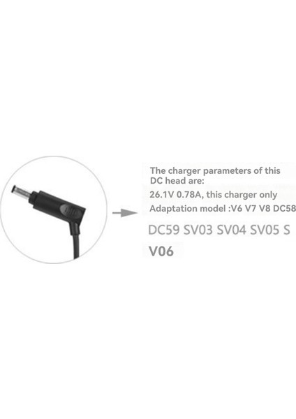 26.1V 0.78A Dc Araç Şarj Cihazı Dyson Için Güç Adaptörü: V6 V7 V8 DC58 DC59 SV03 SV04 SV05 SV06 Yeni Vakum Süpürge (Yurt Dışından) modelleri