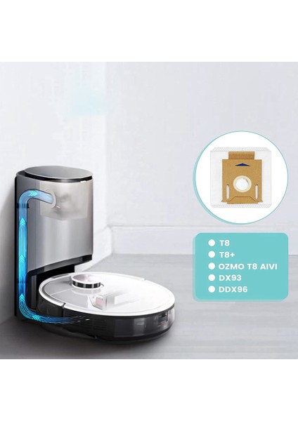 10 Ecovacs Deebot N8+ N8 Pro+ T8 T8+ T8 Aıvı T8 Aıvı+ T8 Max T9+ Yedek Toz Torbaları (Yurt Dışından) modelleri