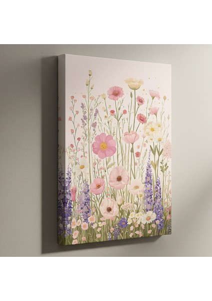 Pastel Çiçek Bahçesi Tablosu