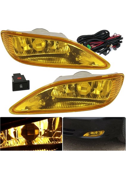 Toyota Için Halojen Ampul Kablo Demeti ile Amber Lens Ön Sis Fark Lambalar Montajı 81220-AA011 81210-AA011 (Yurt Dışından) fırsatları