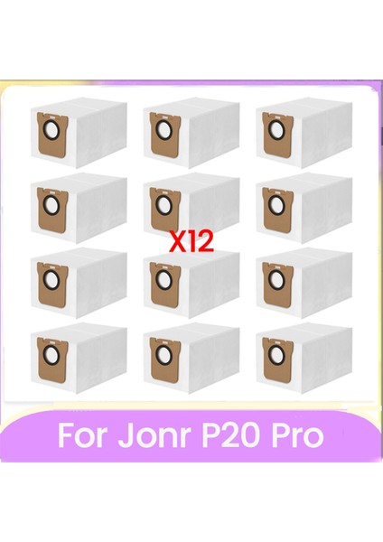 Yedek Toz Çantası Jonr P20 Pro Robot Vakum Temizleyici Parçalar Dokunamayan Toz Toplama Çantaları 12 Pcs (Yurt Dışından)