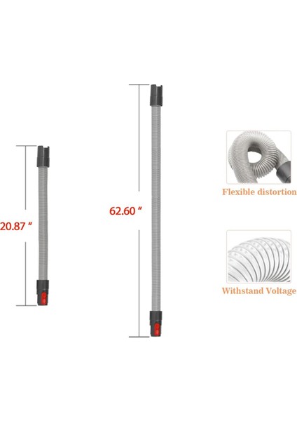 Dyson Vaccum V7 V8 V8 V10 V12 V15 ve V6 Dc Serisi Için Esnek Uzatma Hortumu Ek- Tetik Kiliti, Adaptör Dahil (Yurt Dışından) modelleri