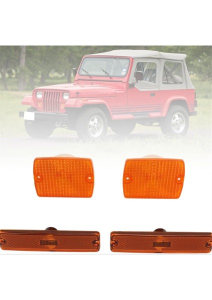 Araba Ön Tampon Yan Işaretçi Işık Kapağı 56001378 56001424 Jeep Wrangler Yj 1987-1995 Dönüş Sinyali Işık Kapağı Sarı (Yurt Dışından) fiyatları