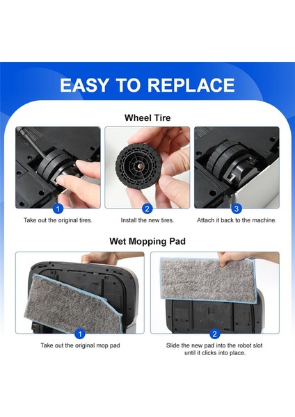 Irobot Braava Jet M6 (6110) (6012) (6112) (6113) Ultimate Robot Mop Için Islak Paspas ve Yedek Tekerlek Lastikleri (Yurt Dışından) modelleri