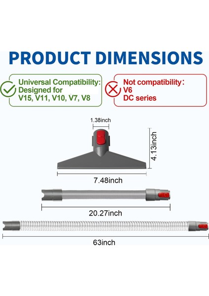 Dyson V7 V7 V8 V10 V11 V15CORDLESS Vakuums Için Uzatma Hortumu ve Hızlı Bırakma Düğmesi (Yurt Dışından) fiyatları