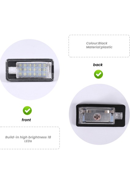 Araba LED Lisans Numarası Hafif Lamba Beyaz -Audi A3 S3 8p A4 B6 B7 A5 A6 4f Q7 A8 S8 C6 (Yurt Dışından) indirimleri