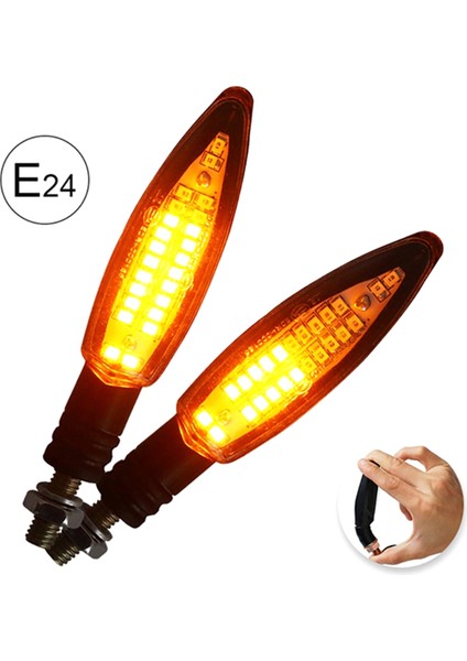 Motosiklet Dönüş Sinyali LED Işık E24 Akan Su Yanıp Sönen Göstergesi Yamaha Honda Için Bükülebilir Kuyruk Durdurma Sinyal Işığı (Yurt Dışından) indirimleri