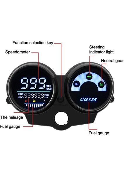 1pc Motosiklet LED Dijital Gösterge Tablosu Dayanıklı Parçalar Taşometre Hız Göstergesi Honda CG125 (Yurt Dışından) modelleri