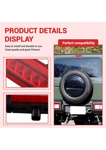 LED Arka Fren Lambası Merkezi Yüksek Monte Uyarı Uyarı Lambası Suzuki Jimny Için Arka Kuyruk Işığı JB64 JB74 2019-2023 Kırmızı (Yurt Dışından) fırsatları