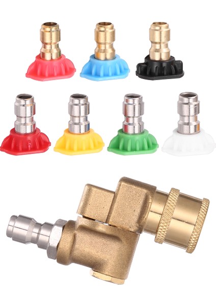 Evrensel Güç Basıncı Yıkayıcı Püskürtme Nozumu Uçları ve Hızlı Bağlan Pivot Adaptör Kuplörü 180 Derecesi 5 Döndürme Açısı, Sabun ve Durgu Jet Akışı Uçları Kiti, 1/4 Inç, 2,5 Gpm (Yurt Dışından) fiyatları