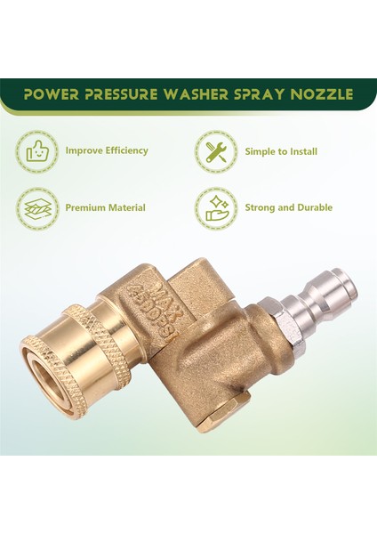 Evrensel Güç Basıncı Yıkayıcı Püskürtme Nozumu Uçları ve Hızlı Bağlan Pivot Adaptör Kuplörü 180 Derecesi 5 Döndürme Açısı, Sabun ve Durgu Jet Akışı Uçları Kiti, 1/4 Inç, 2,5 Gpm (Yurt Dışından) fırsatları
