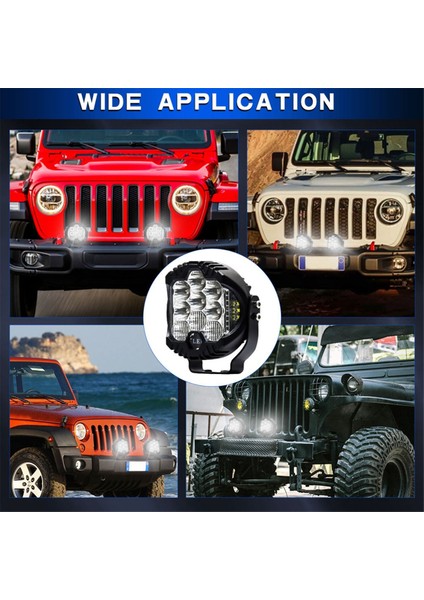 3 Inç Üç Yan Işıklı Iş Işıkları Kamyon Suv Tekne Off-Road Araçları Için LED Farlar Atv, Beyaz (Yurt Dışından) indirimleri