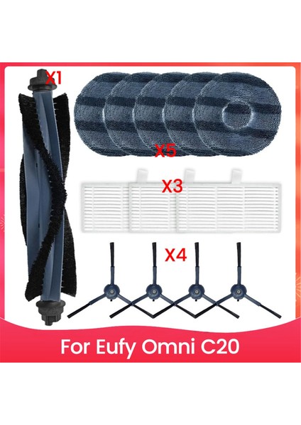 Eufy Omni Için Yedek Aksesuar Kiti Robot Elektrikli Süpürge Ana Yan Fırça Hepa Filtre Mop Bezi (Yurt Dışından)