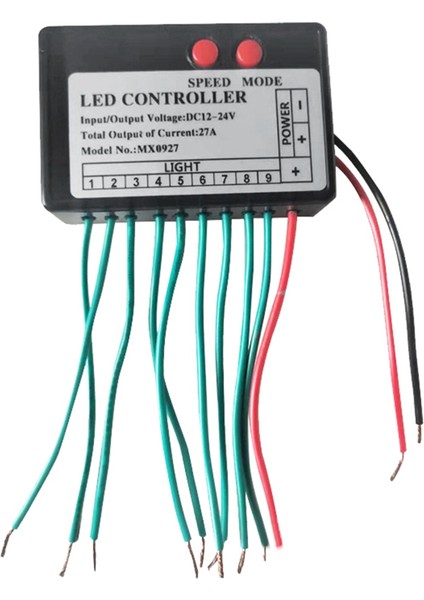 DC12V-24V LED Şerit Işık Denetleyicisi Atlama Suyu Patlama Flash At Işareti Aydınlık Kelime Açık Kelime Rgb Kontrolör 9ch (Yurt Dışından)