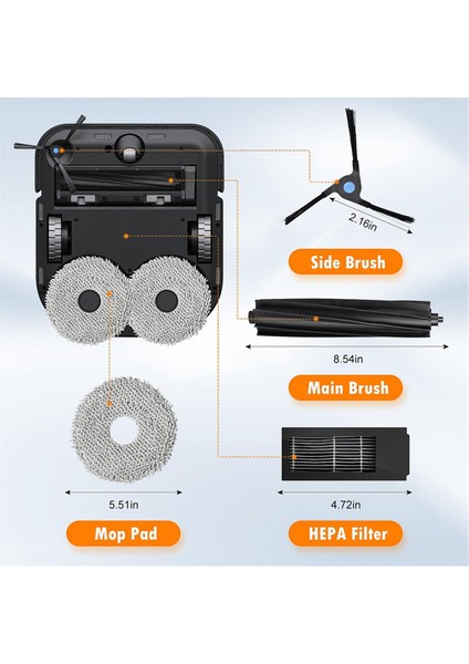 Ecovacs Deebot X2 Omnı Vakum Süpürge Için Uyumlu Aksesuar Kiti, Yedek Parça Ana Fırça, Hepa Filtresi (Yurt Dışından) modelleri