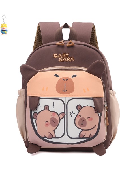Karikatür Kapibala Ilkokul Okul Çantası Kontrast Renk Sevimli Çocuk Sırt Çantası Çok Yönlü Rahat Anaokulu Okul Çantası (Yurt Dışından)