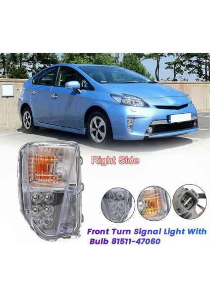 Sağ Ön Sis Lambası LED Dönüş Sinyali Işığı ile Ampul 81511-47060 Prius 2012-2015 Gündüz Park Lambası Amberwhite (Yurt Dışından) indirimleri