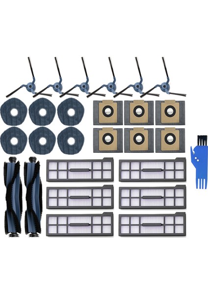 Eufy X10 Pro Omni Yedek Parçalar Aksesuarlar Silindir Yan Fırça Filtre Mop Kumaş Padleri Toz Çanta (Yurt Dışından)