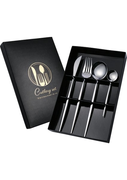 Paslanmaz Çelik Yemek Takımı: Bıçak, Çatal ve Kaşık Dört Parçalı Set (Yurt Dışından)