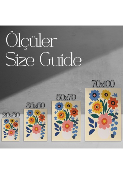 Neşeli Çiçek Buketli Modern Sanat Tablosu modelleri