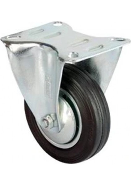 Servis Tekeri - Tablalı Siyah Sabit - Çap 100 mm