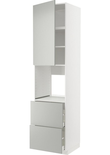 Fırın Boy Dolabı, Havstorp Açık Gri, 60X60X240 cm